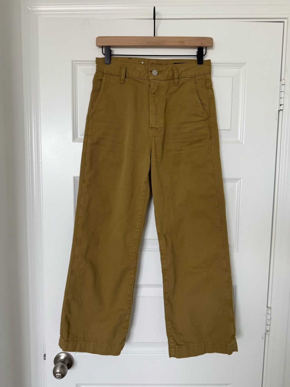 Zara Wide Leg Pants Size 27 Brown Khaki High Rise Cotton